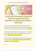 CLG 001 DoD Government Commercial Purchase Card Overview Exam Questions and 100% Correct Answers. 2024-2025. Terms like: In order to use the GPC for simplified accusations up to $25,000 outside the United States and its jurisdictions, the card holder, mer