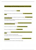 Microbiology and Parasitology questions and answers
