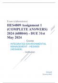  Exam &lpar;elaborations&rpar; HES4809 Assignment 1 &lpar;COMPLETE ANSWERS&rpar; 2024 &lpar;608044&rpar; - DUE 31st May 2024 &bull;&Tab;Course &bull;&Tab;INTEGRATED ENVIRONMENTAL MANAGEMENT - HES4809 &lpar;HES4809&rpar; &bull;&Tab;Institution &bull;&Tab;University Of South Africa &bull;&Tab;Book &bull;&Tab;Integrated Environmental Management HES48