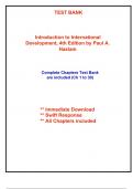 Test Bank for Introduction to International Development, 4th Edition Haslam (All Chapters included)