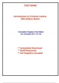 Test Bank for Introduction to Criminal Justice, 10th Edition Bohm (All Chapters included)
