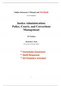 Test Bank for Justice Administration&comma; Police&comma; Courts&comma; & Corrections Management&comma; 10th Edition Peak &lpar;All Chapters included&rpar;