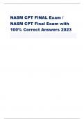 NASM CPT FINAL Exam /  NASM CPT Final Exam with  100% Correct Answers 2023 How many calories are in 1 gram of protein? - ANSWER-4 calories per gram During what phase of the stretch-shortening cycle is stored  elastic energy converted to explosive force pr