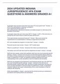 2024 UPDATED INDIANA JURISPRUDENCE HFA EXAM QUESTIONS & ANSWERS GRADED A+