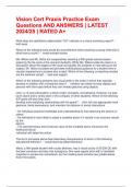 Vision Cert Praxis Practice Exam Questions AND ANSWERS &vert; LATEST 2024&sol;25 &vert; RATED A&plus;