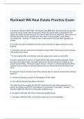 Rockwell WA Real Estate Practice Exam with complete solutions