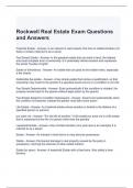 Rockwell Real Estate Exam Questions and Answers
