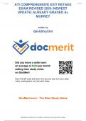 ATI COMPREHENSIVE EXIT RETAKE EXAM REVISED 2024| NEWEST UPDATE| ALREADY GRADED A+ MURREY written by davidmurimi Did you know a seller earn an average of $450 per month selling their study notes on DocMerit Scan the QR-code and learn how you can also turn 