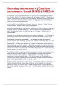 Secondary Assessment 4 &vert; Questions and answers &vert; Latest 2024&sol;25 &vert; RATED A&plus;