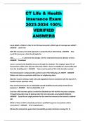 CT Life & Health  Insurance Exam  2023-2024 100%  VERIFIED  ANSWERS
