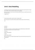 Unit 5&colon; Data Modelling