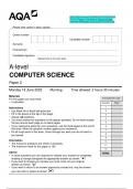 2023 AQA A-level COMPUTER SCIENCE 7517/2 Paper 2 Question Paper & Mark scheme (Merged) June 2023 [VERIFIED]