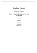 Solutions Manual For Corporate Finance Ross, Westerfield, Jaffe, and Jordan 12th Edition by Brad Jordan Joe Smolira