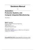 Solution Manual For Automation, Production Systems, and Computer Integrated Manufacturing Third Edition by Mikell P. Groover