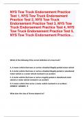 NYS Tow Truck Endorsement Practice  Test 1, NYS Tow Truck Endorsement  Practice Test 2, NYS Tow Truck  Endorsement Practice Test 3, NYS Tow  Truck Endorsement Practice Test 4, NYS  Tow Truck Endorsement Practice Test 5,  NYS Tow Truck Endorsement Practice