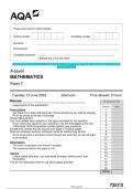 2023 AQA A-level MATHEMATICS 7357/2 Paper 2 Question Paper & Mark scheme (Merged) June 2023 [VERIFIED]