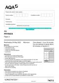 2023 AQA AS PHYSICS 7407/2 Paper 2 Question Paper & Mark scheme (Merged) June  2023 [VERIFIED]