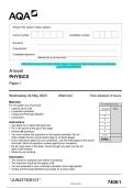 2023 AQA A-level PHYSICS 7408/1 Paper 1 Question Paper & Mark scheme (Merged)  June 2023 [VERIFIED]