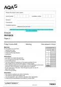 2023 AQA A-level PHYSICS 7408/2 Paper 2 Question Paper & Mark scheme (Merged)  June 2023 [VERIFIED]