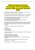 ENA Emergency Nursing Orientation 3.0 All Questions Review With Accurate Answers 2024
