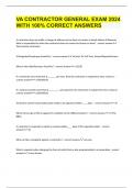 VA CONTRACTOR GENERAL EXAM 2024 WITH 100&percnt; CORRECT ANSWERS
