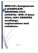 MTE1501 Assignment 2 (COMPLETE ANSWERS) 2024 (366844) - DUE 13 June 2024; 100% TRUSTED workings, explanations and solutions