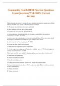 Community Health HESI Practice Questions Exam Questions With 100% Correct Answers