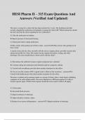 HESI Pharm II &ndash; 315 Exam Questions And Answers &lpar;Verified And Updated&rpar;