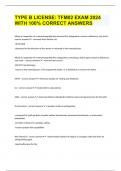 TYPE B LICENSE&colon; TFM02 EXAM 2024 WITH 100&percnt; CORRECT ANSWERS