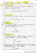 Physics chapter ( KINETIC THEORY OF GASES ) hand written notes