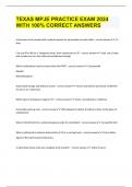 TEXAS MPJE PRACTICE EXAM 2024 WITH 100&percnt; CORRECT ANSWERS
