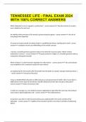  TENNESSEE LIFE - FINAL EXAM 2024 WITH 100&percnt; CORRECT ANSWERS