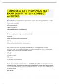  TENNESSEE LIFE INSURANCE TEST EXAM 2024 WITH 100&percnt; CORRECT ANSWERS