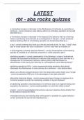 LATEST rbt - aba rocks quizzes a momentary increase or decrease in the effectiveness of a stimulus as a punisher or  reinforcer - correct answersa value-altering effect of a motivating operation can be best  described as a... a momentary increase or decre