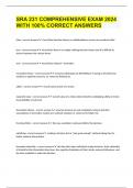 SRA 231 COMPREHENSIVE EXAM 2024 WITH 100&percnt; CORRECT ANSWERS