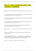SRA 111 FINAL EXAM 2024 WITH 100&percnt; CORRECT ANSWERS