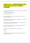 SPORTS IOT - COMPREHENSIVE FINAL EXAM 2024 WITH 100&percnt; CORRECT ANSWERS