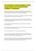 DC PROPERTY MANAGEMENT EXAM QUESTIONS WITH GUARANTEED CORRECT ANSWERS