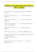 Orthotic Exam Questions and Answers  100&percnt; Verified