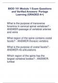 BIOD 151 Module 1 Exam Questions  and Verified Answers- Portage  Learning (GRADED A+)