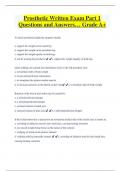 Prosthetic Written Exam Part 1 Questions and Answers&hellip; Grade A&plus;
