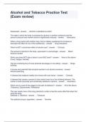 Alcohol and Tobacco Practice Test &lpar;Exam review&rpar; Questions with correct  Answers