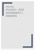 STA1610 Assignment 1 - 2024 (90% Guaranteed)