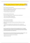Security Program Integration Professional Certification &lpar;SPIPC&rpar; Test questions and Answers &vert; 100&percnt; solved Graded A&plus;