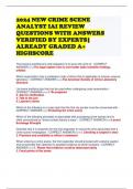 2024 NEW CRIME SCENE ANALYST IAI REVIEW QUESTIONS WITH ANSWERS VERIFIED BY EXPERTS- ALREADY GRADED A+ HIGHSCORE