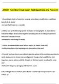 ATI RN Nutrition Final Exam Test Questions and Answers &lpar;2024 &sol; 2025&rpar; &lpar;Verified Answers&rpar;