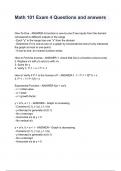 Math 101 Exam 4 Questions and answers .