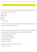 ATI RN Nutrition Final Exam Test Questions and Answers (2024 / 2025) (Verified Answers)