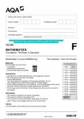 2023 AQA GCSE MATHEMATICS 8300/3F Foundation Tier Paper 3 Calculator Question Paper & Mark scheme (Merged) June 2023 [VERIFIED]
