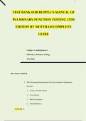 TEST BANK FOR RUPPEL&rsquo;S MANUAL OF PULMONARY FUNCTION TESTING 12TH EDITION BY MOTTRAM COMPLETE GUIDE